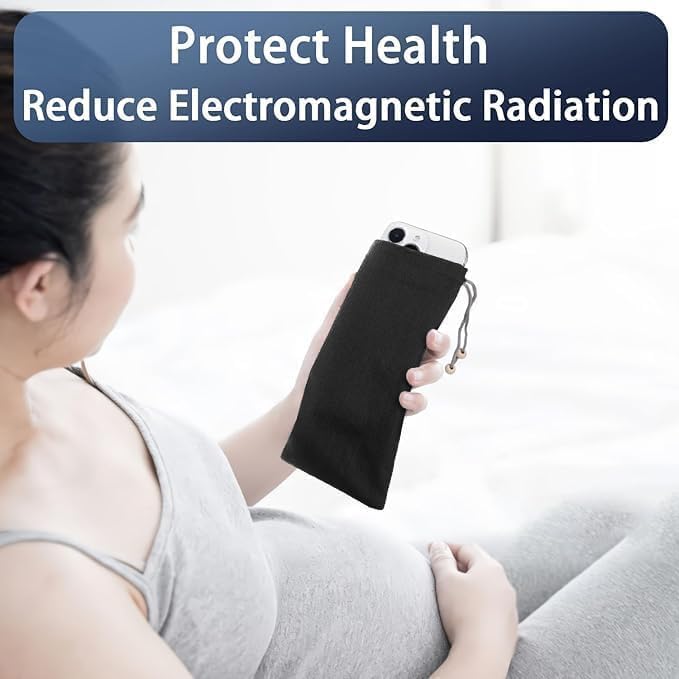 HAQuake EMF Cell Phone Sleeve fo Phone Pouch, High-Shield EMF Blocking Pouch, 100% Silver Fibers forDigital Security, Signal Blocking, Anti-EMP Radiation Bag for Privacy Protection. (Black) - Image 1